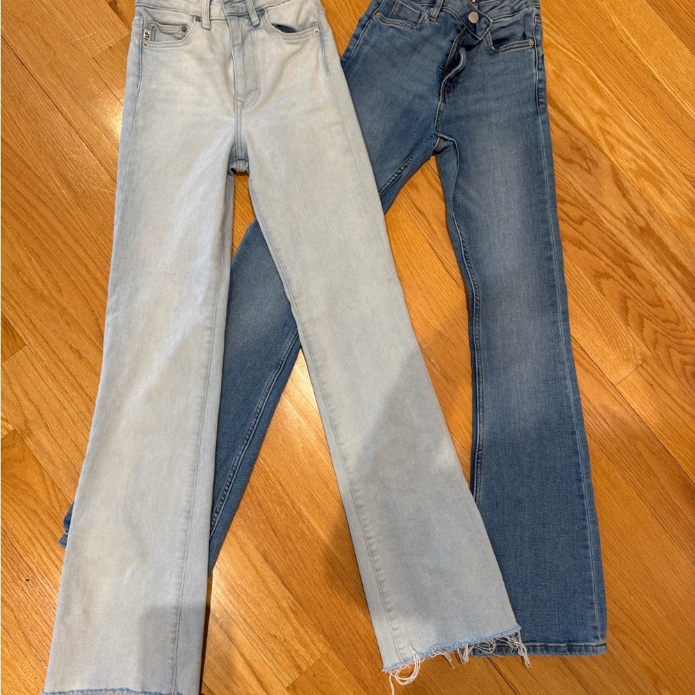 Stylish Women's Blue and Light Blue Jeans size 23 two pairs